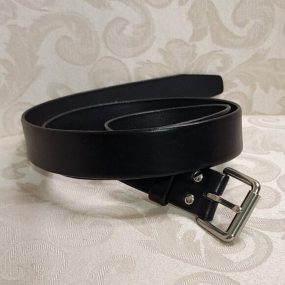 Nordstrom Elegant Black Leather Belt with Smooth Finish Size 38 - Picture 1 of 9